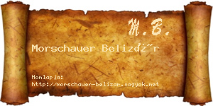 Morschauer Belizár névjegykártya